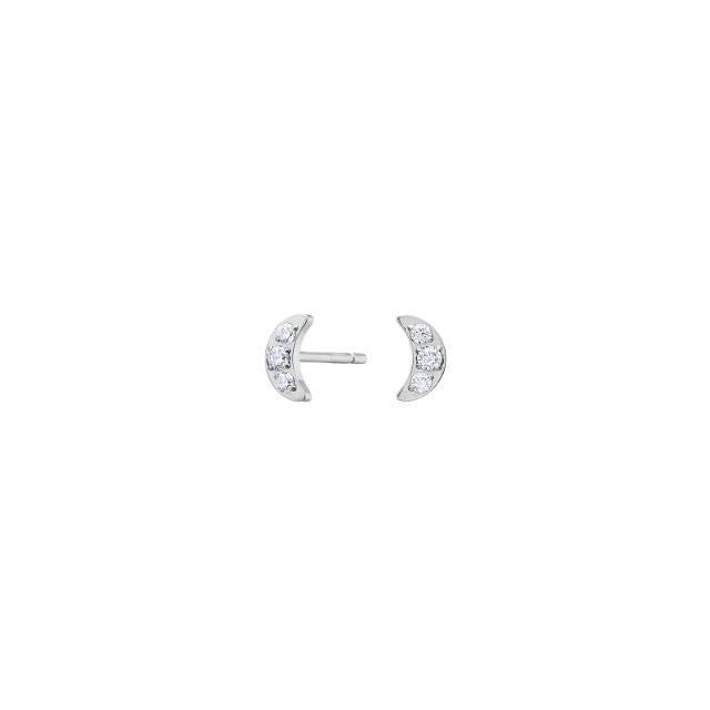 Måne ørestikker i titanium med zirkonia – Nordahl Andersen